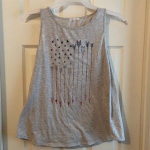 Maurices XL Heathered Gray Patriotic Tank Top